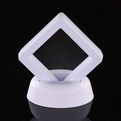 

Plastic Frame Stands with Transprent Membrane For Ring Pendant Bracelet Jewelry Display Rhombus White 51x51x54mm