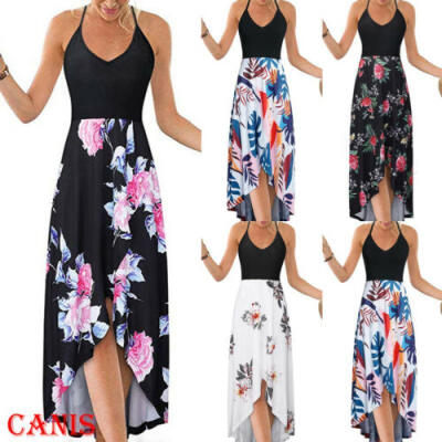 

Womens Boho Floral Long Maxi Dress Casual Evening Party Summer Beach Sundress