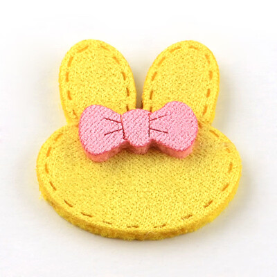 

Faux Suede Cord Woven Costume Accessories Rabbit Hair Bows Yellow 34x28x5mm