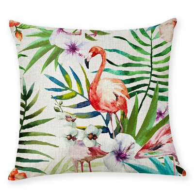

Flamingo Pillowcase Pillow Cover Cartoon Sofa Cushion Case Protector 45x45CM Without Core