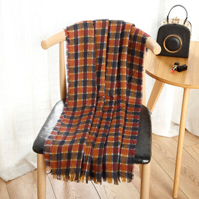

Trendy stream Korean retro literary plaid imitation cashmere scarf female student winter Korean fashion wild scarf