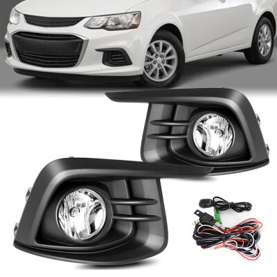 

for 2017 2018 Chevy Sonic Clear Front Bumper Fog Lights LampsSwitchWiring PAIR1 Year Warranty