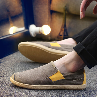 

Summer Mens Canvas Shoes Korean Edition One Foot on Lazy Tide Shoes Old Beijing Cloth Shoes Everything on Autumn Leisure Shoes