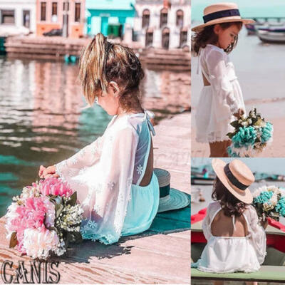 

Kid Baby Flower Girls Party Lace Prom Dress Wedding Princess Tutu Tulle Dress US