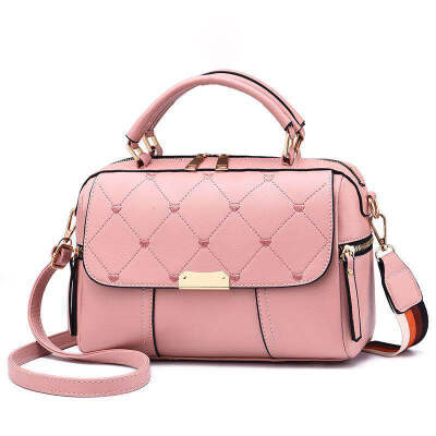 

Korean version of the 2019 summer new embroidered line shoulder diagonal package PU leather fashion casual ladies small square bag