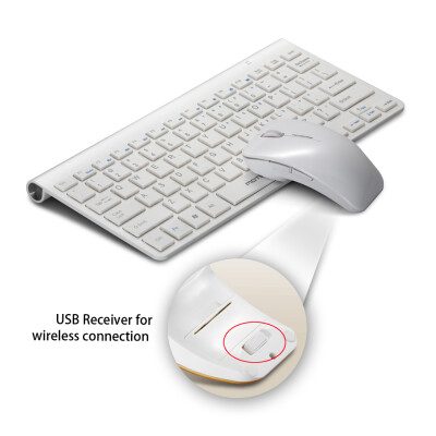 

Ultra Thin Slim 24 GHz DPI Wireless Keyboard & Optical Mouse Combo Set Kit with USB Nano Receiver for Windows 78 Vista XP for Ma