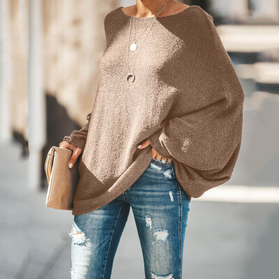 

〖Follure〗Womens Off The Shoulder Sweater Casual Knitted Loose Long Sleeve Pullover