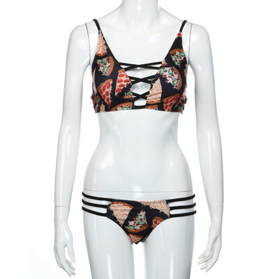 

Roseonmyhand Women Swimwear Bandage Bikini Set Push-up Padded Bra Bathing Suit Swimsuit