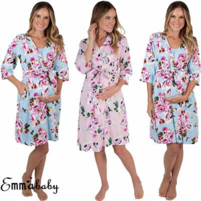 

Sexy Women Cotton Floral Kimono Dress Gown Bath Robe Nightie Sleepwear Pajamas