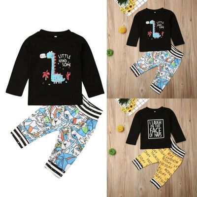 

Autumn Winter Toddler Baby Boys Clothes Long Sleeve Tops T-Shirt Blouse Cute Printing Pants 2Pcs Outfits Set