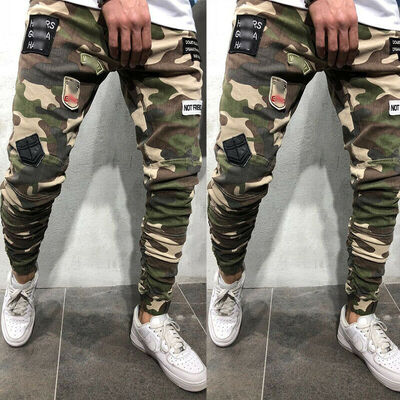 

Mens Camouflage Long Pants Slim Fit Trousers Gym Running Jogger Sport Sweatpants