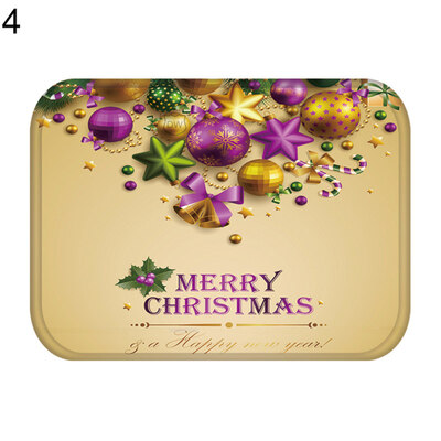 

Christmas Deer Bell Ornament Anti-slip Doormat Rug Carpet Floor Mat Home Decor