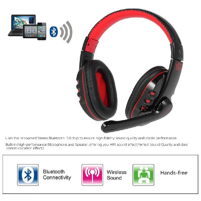 

V8 Wireless Bluetooth 30 Gaming Headphone Earphones Headset Hands-free Adjustable Headband with Microphone for Smart Phones Deskt