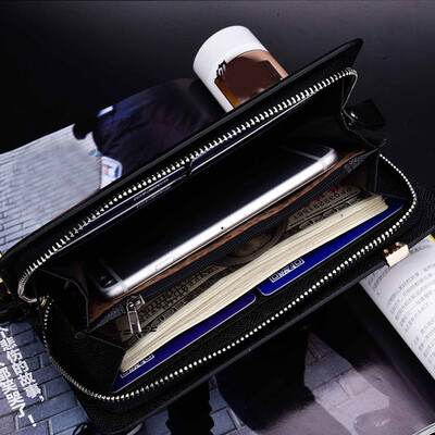 

Tailored Men Long Section Zip Bifold Business Leather Wallet Card Coin Wallet Purse