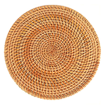 

Round Bamboo Coaster Tea Rattan Mat Insulation Natural Table Kitchen Carft
