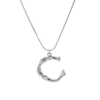 

Silvery Initial Letters Necklace Women Color Chain 2018 Fashion Long Necklaces Big Pendant Statement Necklace Collier Femme