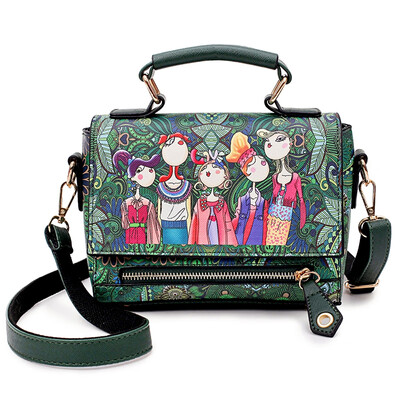 

Fashion Women PU Leather Printing Messenger Bag Ladies Handbag Small Shoulder Bags