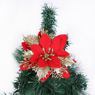 

Siaonvr Christmas Ornament Glittery Openwork Leaf Flower Diy Wreath Rattan Circle Decor