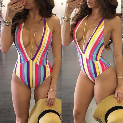 

Women One Piece Monokini Suit Swimwear Bathing Beach Bikini Up Padded Beachwear