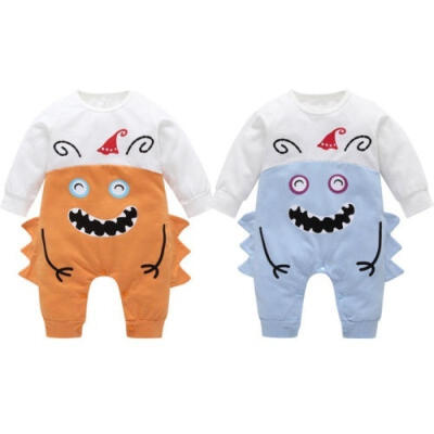 

Cute newborn baby boy girl Halloween monster funny costume long sleeve round neck jumpsuit