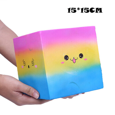 

Siaonvr Hot Emoticon Square Stress Reliever Scented Slow Rising Kids Toy Squeeze Toys