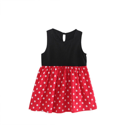 

High Quality Bohemian Summer Baby Girl Dress With Dot Print And Sleeveless Pattern Comfortable For Dressing In the Summer