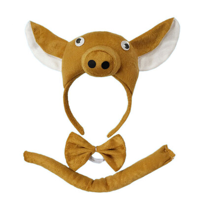 

Headband Performance Prop Animal Pig Ears Bow Tail Kids Childrens Day Hair Hoop