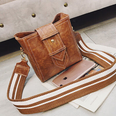 

2018 New Style Fashion Solid Women Shoulder Bag Purse Bucket Messenger Cross Body Travel PU Leather Handbag