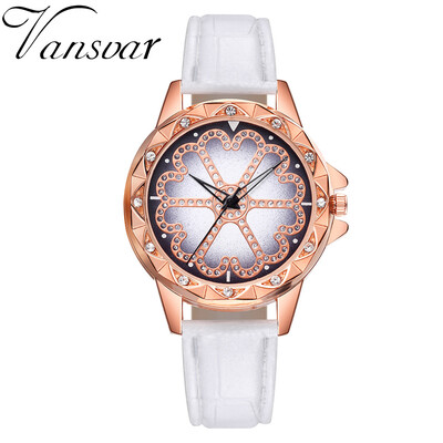 

Vansvar Watches Women Quartz Wristwatch Clock Ladies Dress Gift Watches Fashion Rose Flowers Wrist Watch Relogio Feminino 533