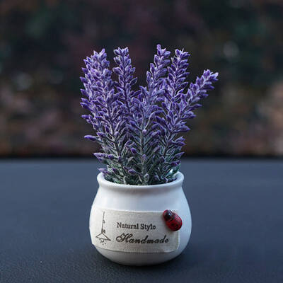 

Car Simulation Plant Ornaments Lovely Green Plant Chrysanthemum Rose Lavender Car Decor