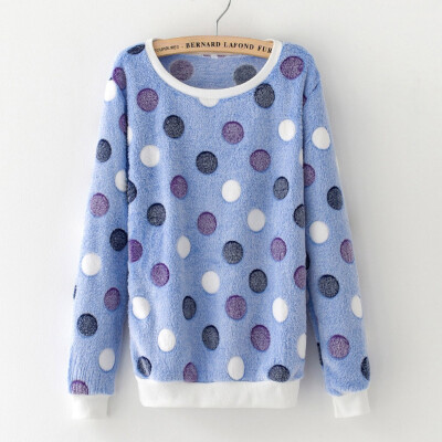 

Tailored Fashion Women Casual Loose Long Sleeve Plush Print Sweatshirt Tops