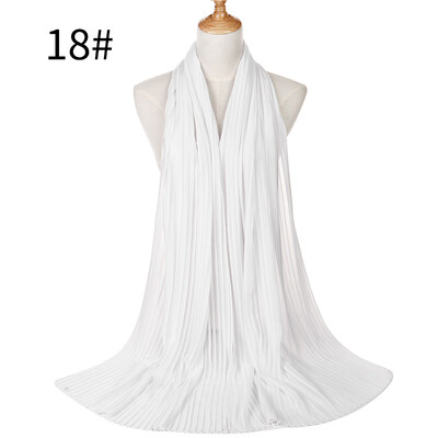 

Pearl Chiffon Pleated Muslim Womens Headscarf Wholesale 2018 Huis Costumes Wrinkled Hot Headscarf MSL022