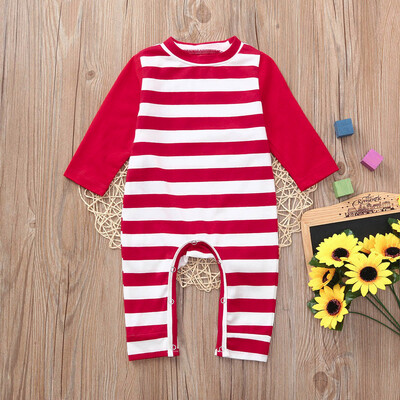 

Newborn Baby Boys Girls Long Sleeve Striped Romper Jumpsuit Clothes Outfits