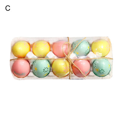 

10Pcs Colored Plastic Easter Egg Ornament Children Kids Toys Party Gift Decor