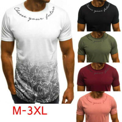 

Mens Gym Summer Slim Fit Casual Short Sleeve Muscle Tee Tops T-shirt Blouse