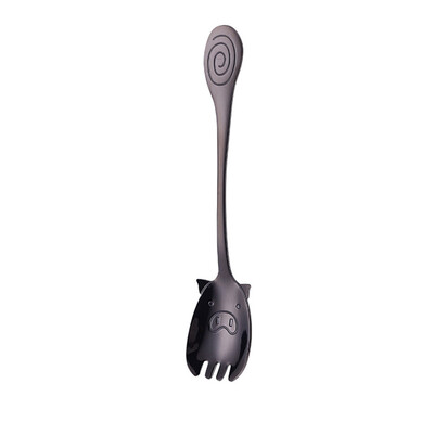 

1Pcs Cute Pig Creative Cartoon Antihot Spoon Household Spoon Fork Stainless Steel Children Tableware For Eating Fruit