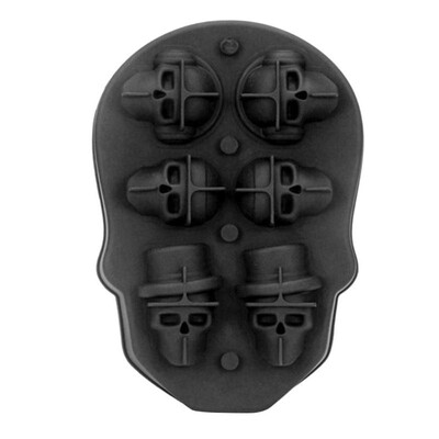 

1pc 3D Skull Silicone Ice Cube Tray Mold 6-Cavity Bar DIY Mould Ice Maker