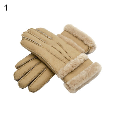 

Fashion Autumn Winter Thick Warm Gloves Full Finger Faux Leather Ladies Mittens