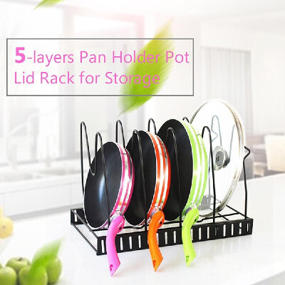 

Pan Holder Pot Lid Rack Pan Organizer Pan Lid Cover Cabinet for Pots&Pans 5-layers