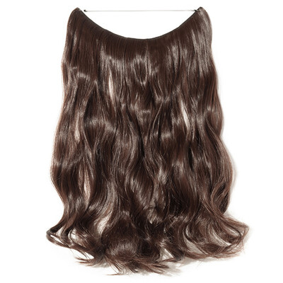 

Invisible Wire No Clips in Hair Extensions Secret Fish Line Hairpieces Silky Straight real natural Synthetic