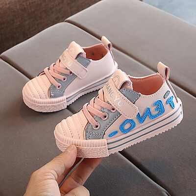 

Kids Childrens Cartoon Letter Print Sports Shoes Boys Girls PU Shoes Casual Sneakers Shoes
