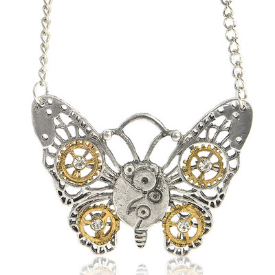 

2019 Hot Women Fashion Cute Retro Owl Necklace Punk Heart Shaped Mechanical Necklace Best Gift Jewelry