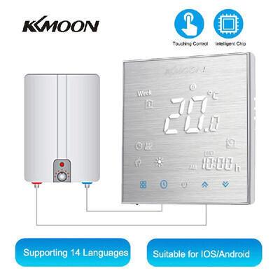 

KKmoon Digital WaterGas Boiler Heating Thermostat with WiFi Connection & Voice Control Energy Saving AC 95-240V 5A Touchscreen LC