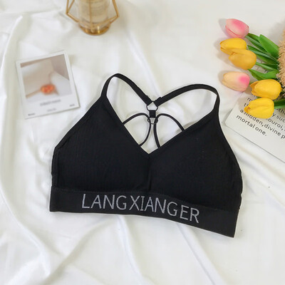 

Womens Fashion Sexy Letter Print Underwear Seamless Bra Cotton Soft Comfortable Casual Tops Tube Chest Wrap Underwear