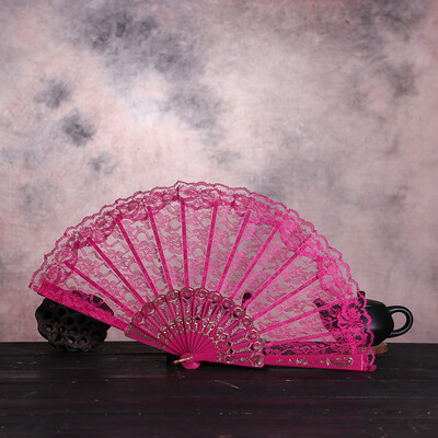

Siaonvr Best Chinese Style Dance Wedding Party Lace Silk Folding Hand Held Flower Fan