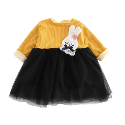 

Autumn Girl Party Dress Wedding Birthday Girls Rabbit Dresses Tutu Style Princess Clothes for children