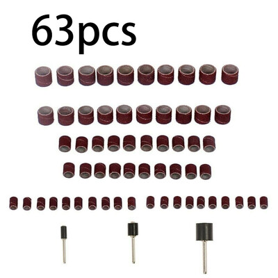 

60pcs Sanding Bands 80 Grit Drum Sleeves 3pcs Mandrels Sandpaper Rotary Art