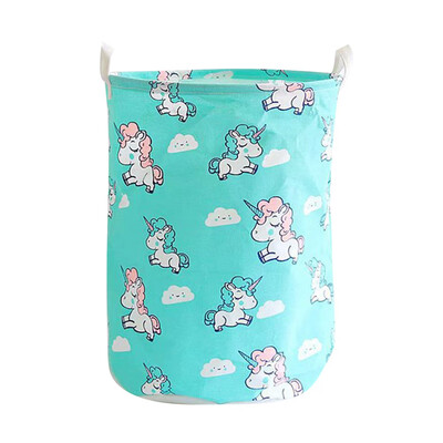 

Cute unicorn cotton&linen storage bucket foldable waterproof hamper