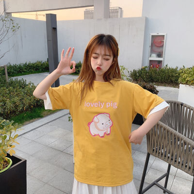 

New Arrival Summer Cotton Woman T-shirts Cartoon Print Student T Shirt for Girl Casual Everyday Female Loose T-shirts