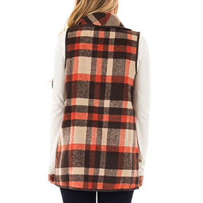 

Roseonmyhand Women Vest Woolen Coat Keep Warm Cardigan Coat Sleeveless Jacket